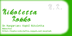 nikoletta kopko business card