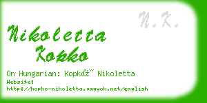 nikoletta kopko business card